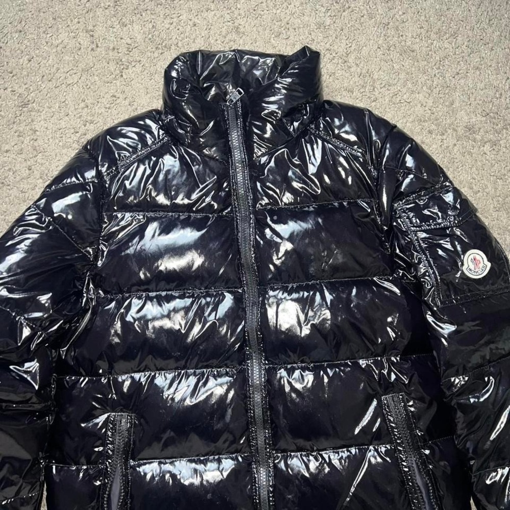 Moncler Men's black shiny puffer jacket down coat size 0